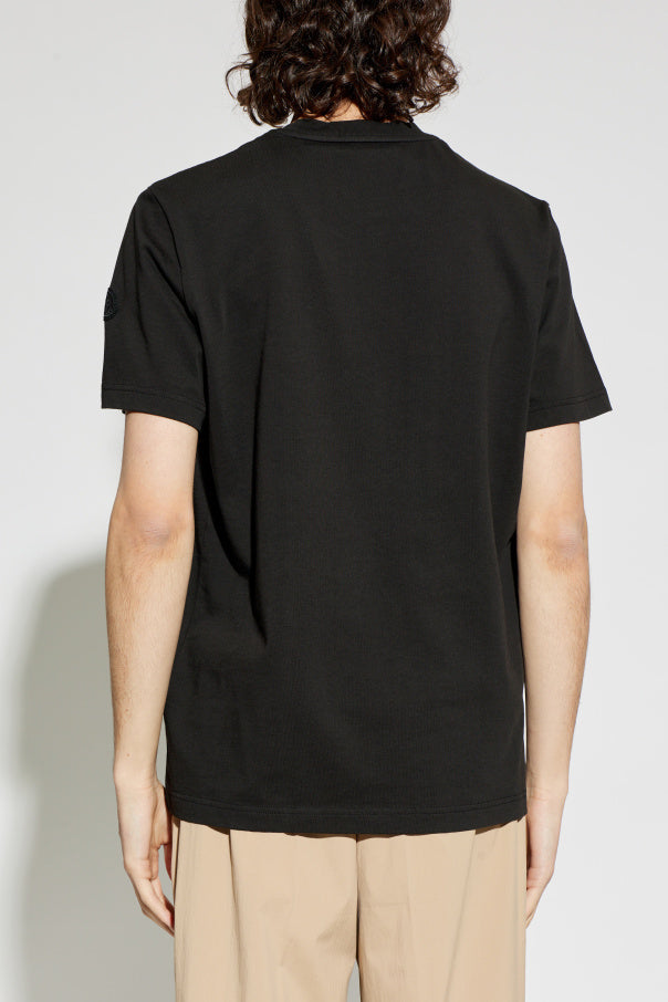 Moncler BLACK T-shirt with embroidered logo 4