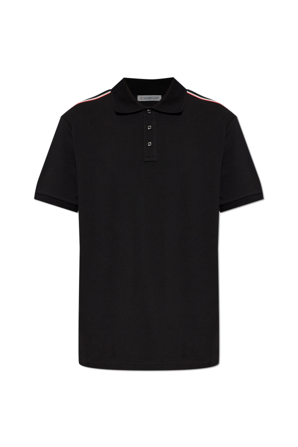 Moncler BLACK Polo with logo patch 1