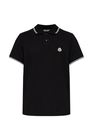 Moncler BLACK Polo with logo patch 1