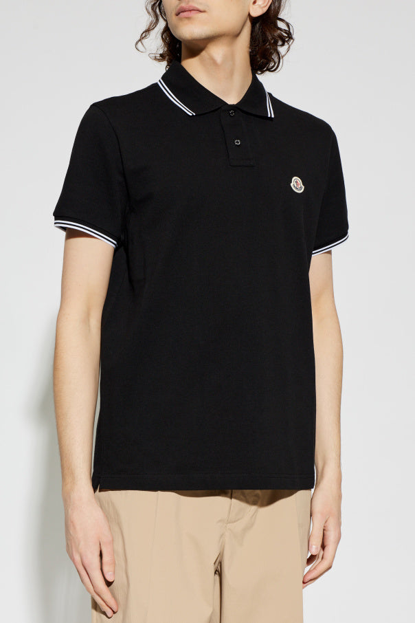 Moncler BLACK Polo with logo patch 3