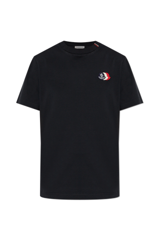 Moncler BLACK T-shirt with logo patch 1
