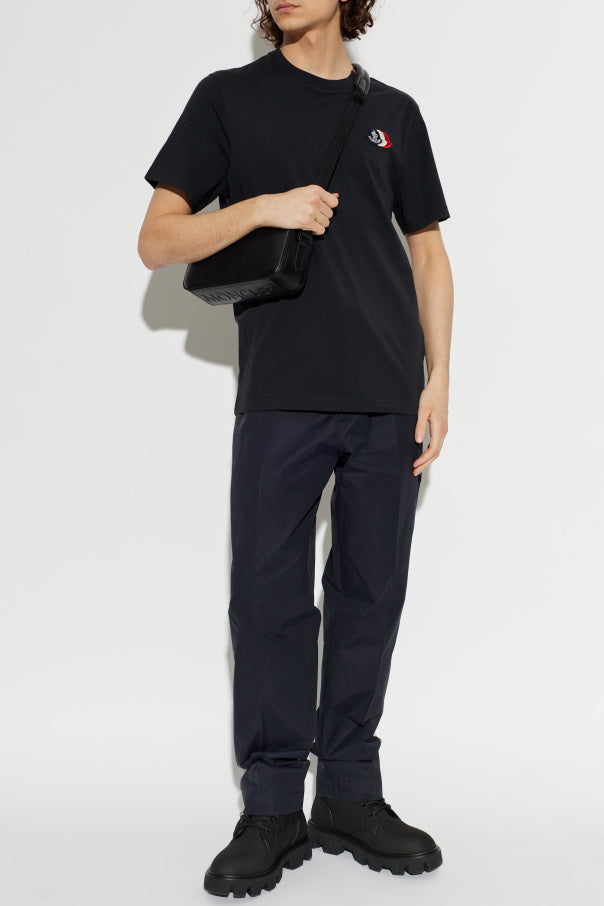 Moncler BLACK T-shirt with logo patch 2