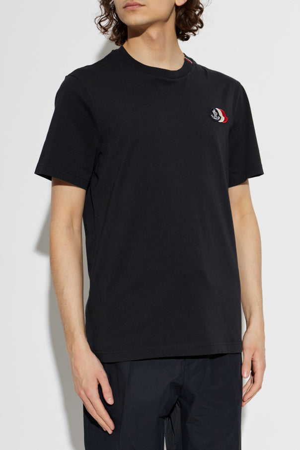 Moncler BLACK T-shirt with logo patch 3