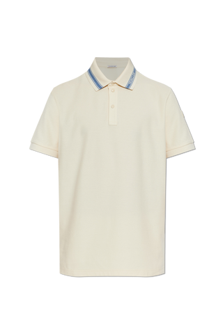 Moncler cream Polo with logo patch 1