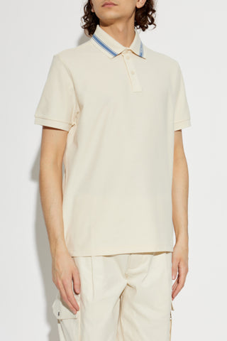 Moncler cream Polo with logo patch 3
