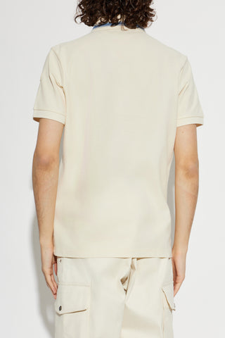Moncler cream Polo with logo patch 4