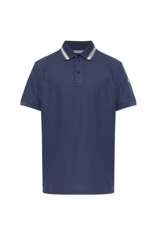 Moncler NAVY BLUE Polo with logo patch 1