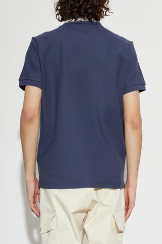 Moncler NAVY BLUE Polo with logo patch 4