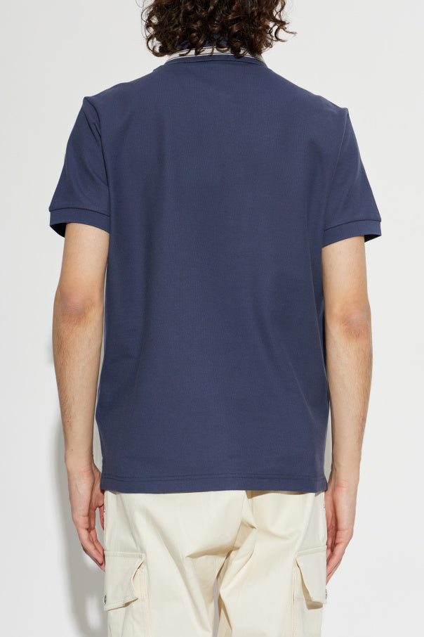 Moncler NAVY BLUE Polo with logo patch 4