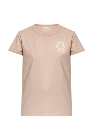 Moncler PINK T-shirt with embroidered logo 1