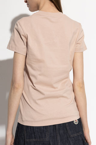 Moncler PINK T-shirt with embroidered logo 4