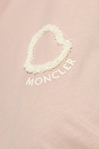 Moncler PINK T-shirt with embroidered logo 5