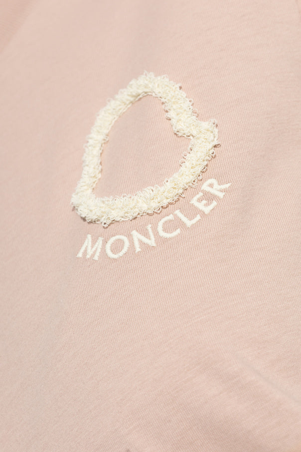 Moncler PINK T-shirt with embroidered logo 5