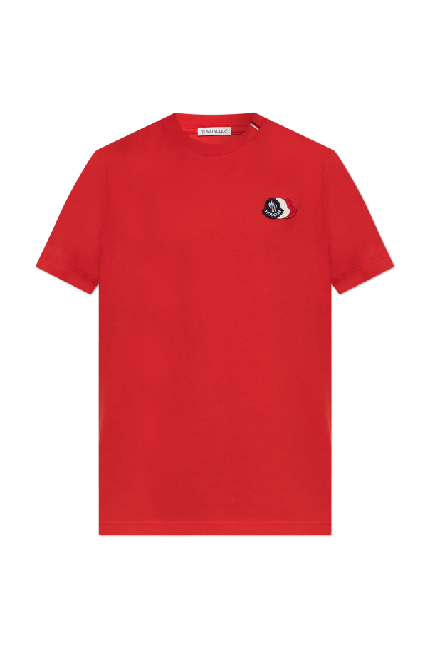 Moncler RED T-shirt with logo patch 1