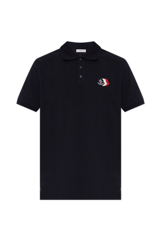 Moncler NAVY BLUE Polo with logo patch 1