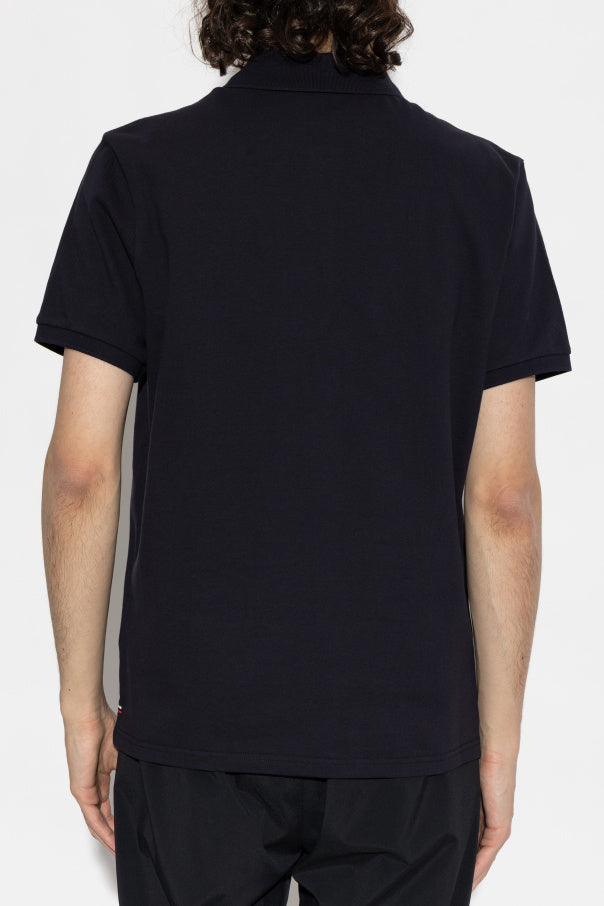 Moncler NAVY BLUE Polo with logo patch 4