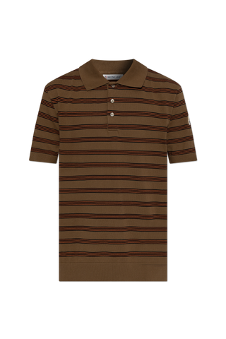 Moncler BROWN Polo with logo patch 1