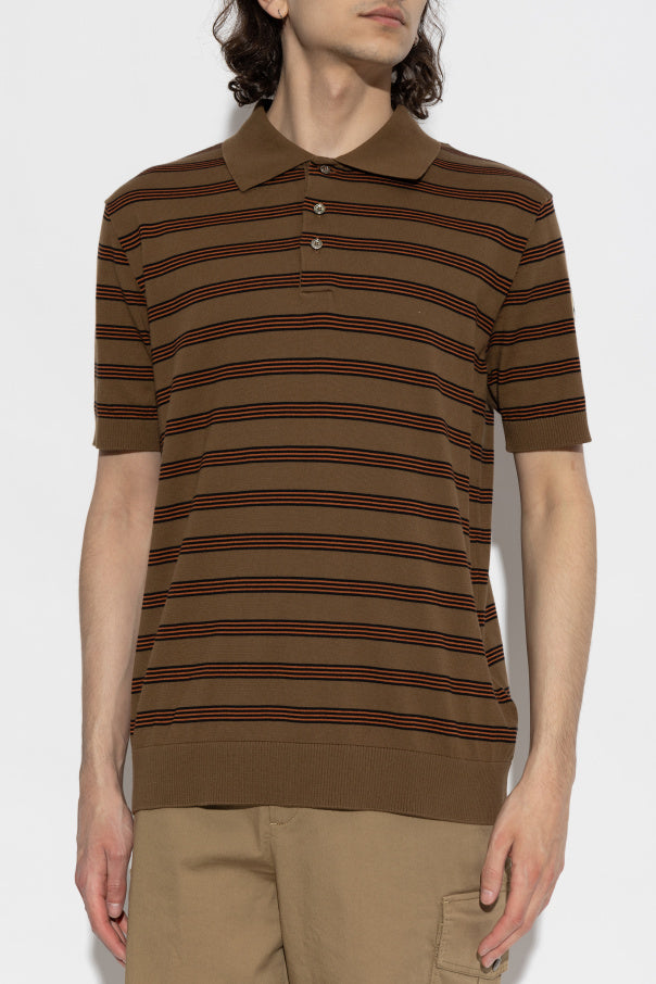 Moncler BROWN Polo with logo patch 3