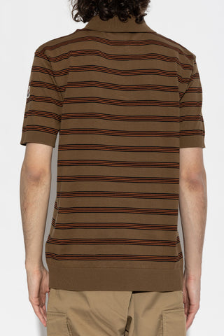 Moncler BROWN Polo with logo patch 4