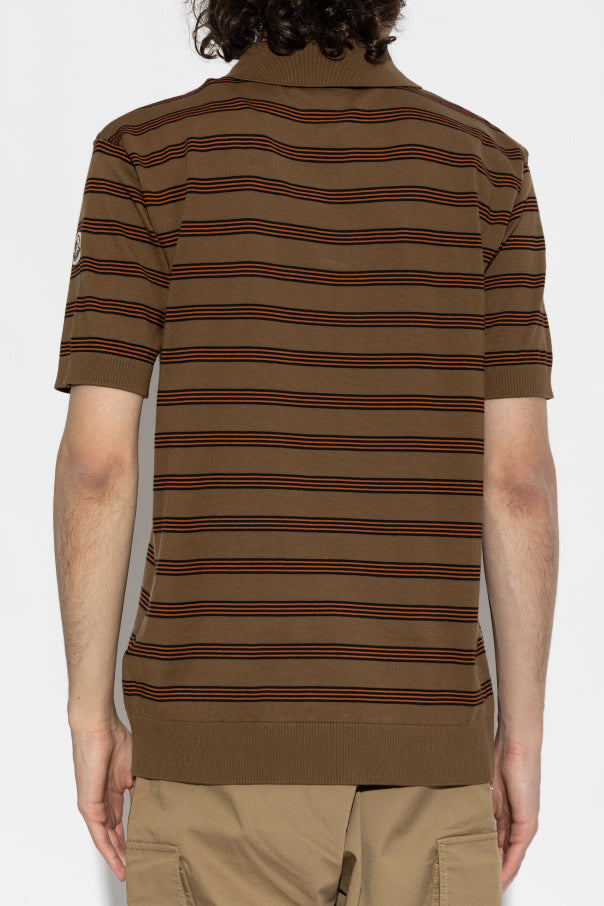 Moncler BROWN Polo with logo patch 4