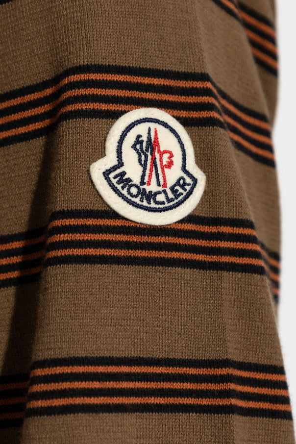 Moncler BROWN Polo with logo patch 5