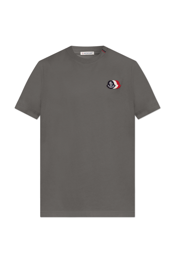 Moncler GREY T-shirt with logo patch 1