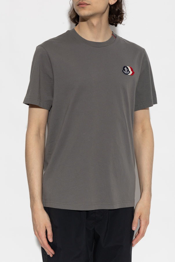 Moncler GREY T-shirt with logo patch 3