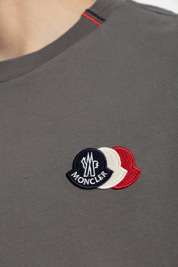 Moncler GREY T-shirt with logo patch 5