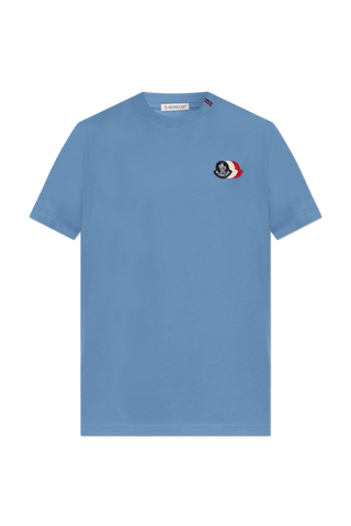 Moncler BLUE T-shirt with logo patch 1