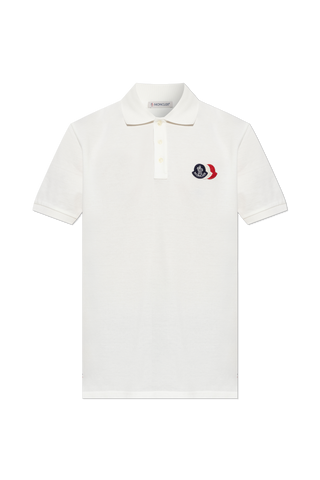 Moncler WHITE Polo with logo patch 1
