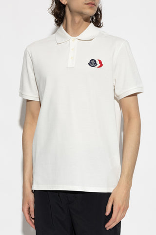 Moncler WHITE Polo with logo patch 3