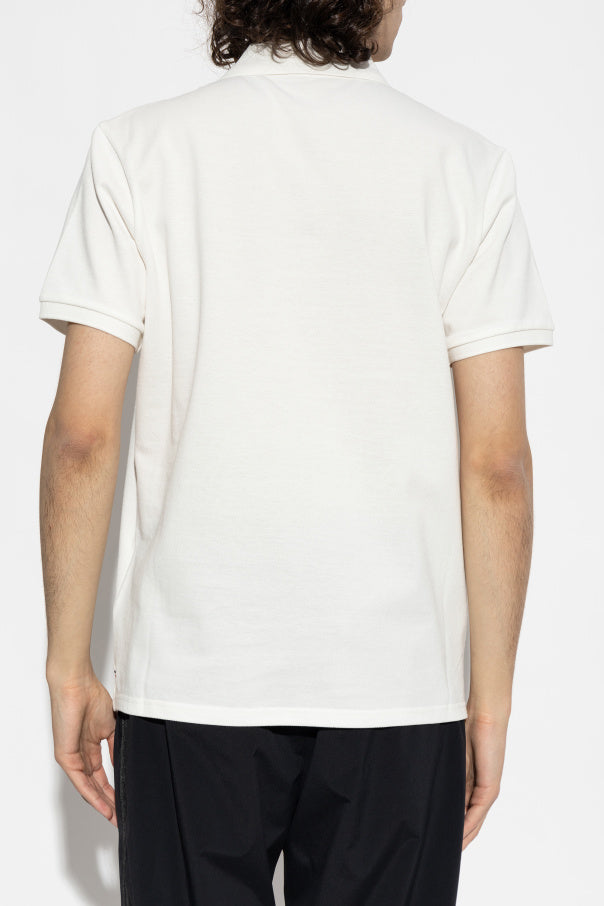 Moncler WHITE Polo with logo patch 4