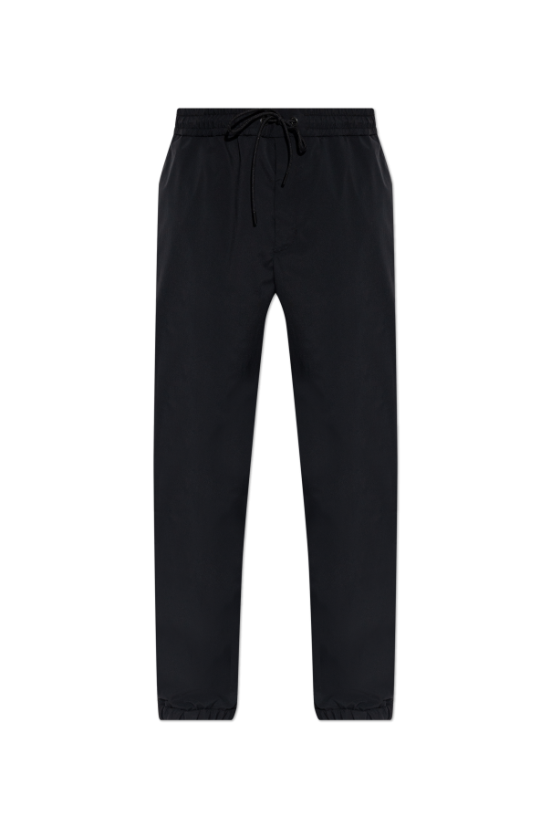 Moncler BLACK Trousers with logo patch 1