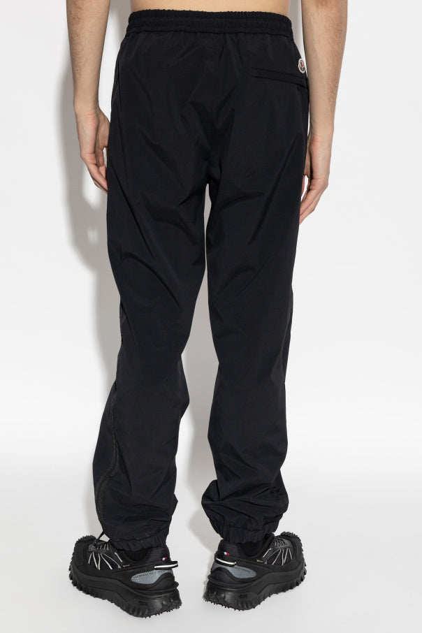 Moncler BLACK Trousers with logo patch 4