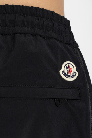 Moncler BLACK Trousers with logo patch 5
