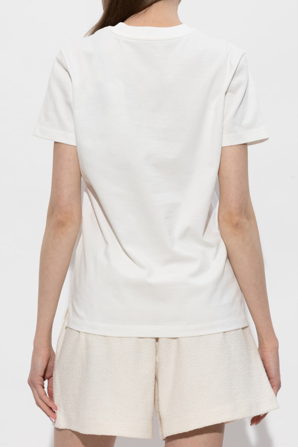 Moncler WHITE T-shirt with embroidered logo 4