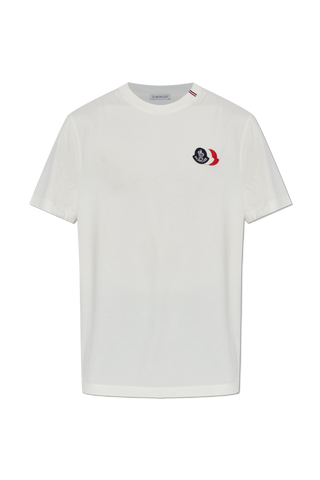 Moncler WHITE T-shirt with logo patch 1
