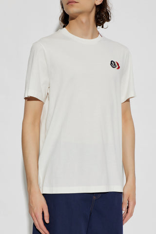 Moncler WHITE T-shirt with logo patch 3