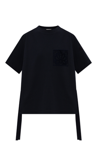 Moncler NAVY BLUE T-shirt with logo patch 1