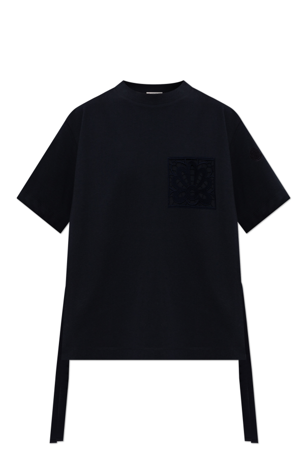 Moncler NAVY BLUE T-shirt with logo patch 1