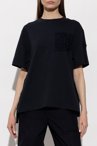 Moncler NAVY BLUE T-shirt with logo patch 3