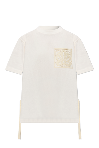 Moncler PINK T-shirt with logo patch 1