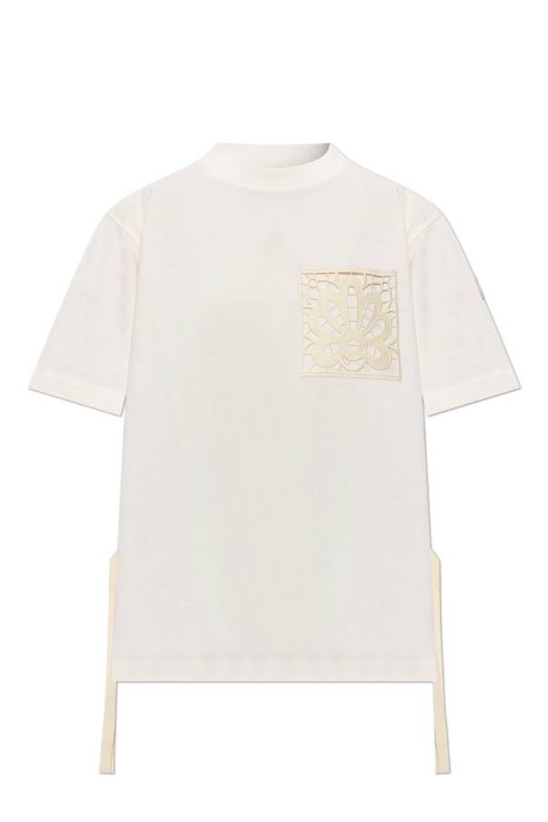 Moncler PINK T-shirt with logo patch 1