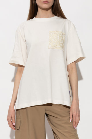 Moncler PINK T-shirt with logo patch 3