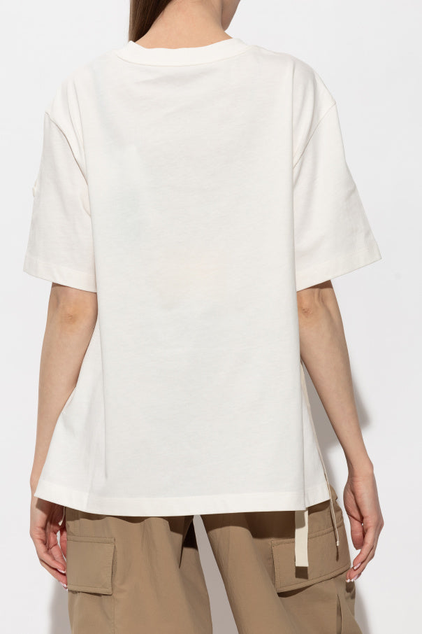 Moncler PINK T-shirt with logo patch 4