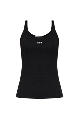 Off-White BLACK Ribbed camisole top 1