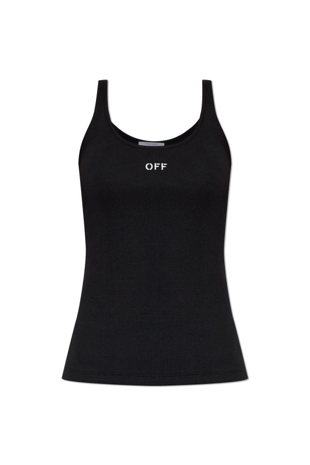 Off-White BLACK Ribbed camisole top 1