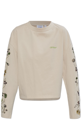 Off-White cream T-shirt with logo 1