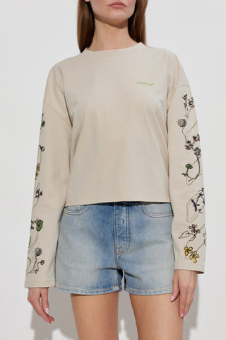 Off-White cream T-shirt with logo 3