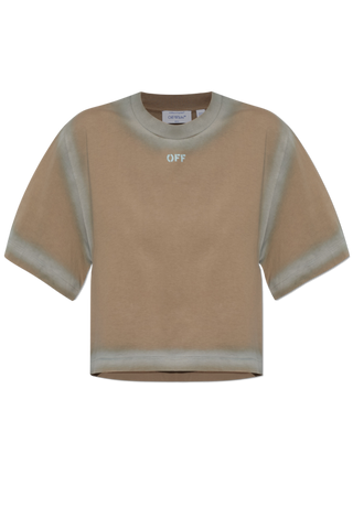 Off-White BROWN T-shirt with logo 1
